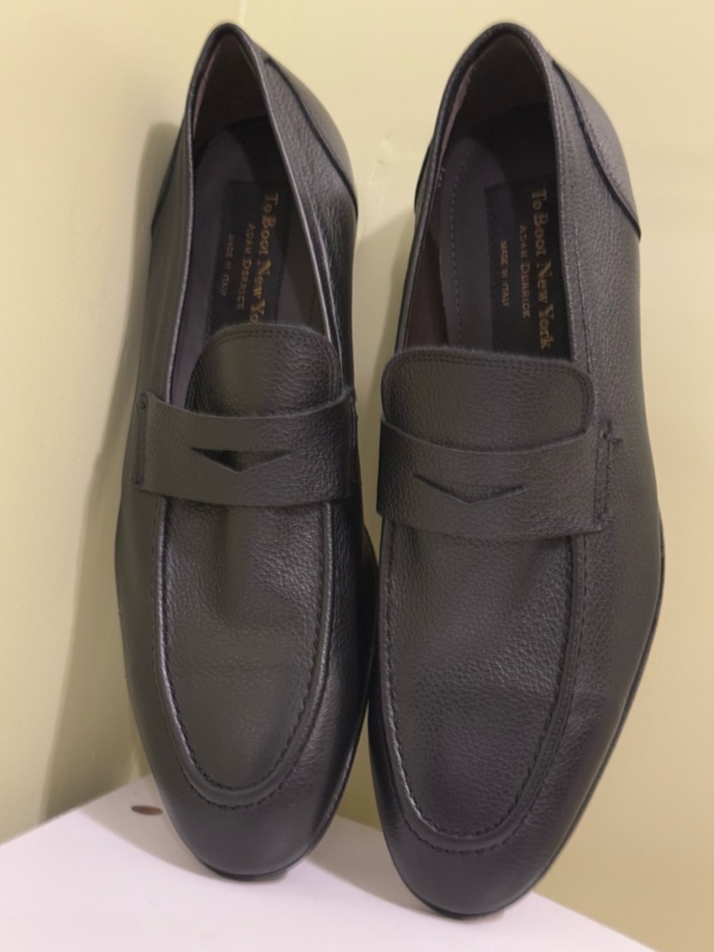 To Boot New York Ravello black Leather Loafers size 9.5 men H20N6 - Picture 4 of 11